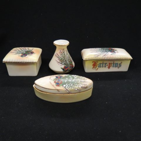 Appraisal: pcs Victorian Carlton ChinaStoke on Trent pin boxes and miniature