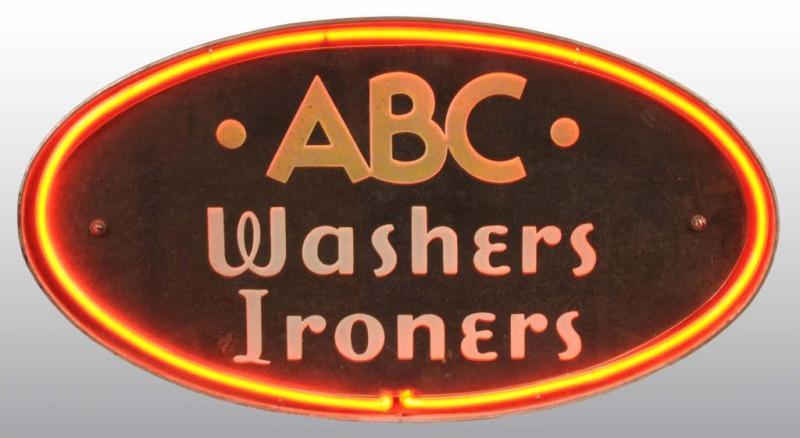 Appraisal: ABC Washers and Ironers Neon Sign Description Working Condition Excellent