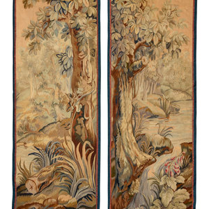 Appraisal: A Pair of Aubusson Wool Tapestry Panels th th Century