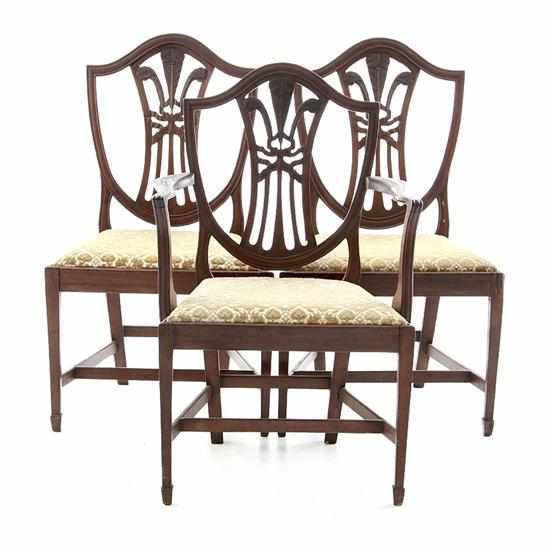 Appraisal: George III mahogany dining chairs late th century comprised of