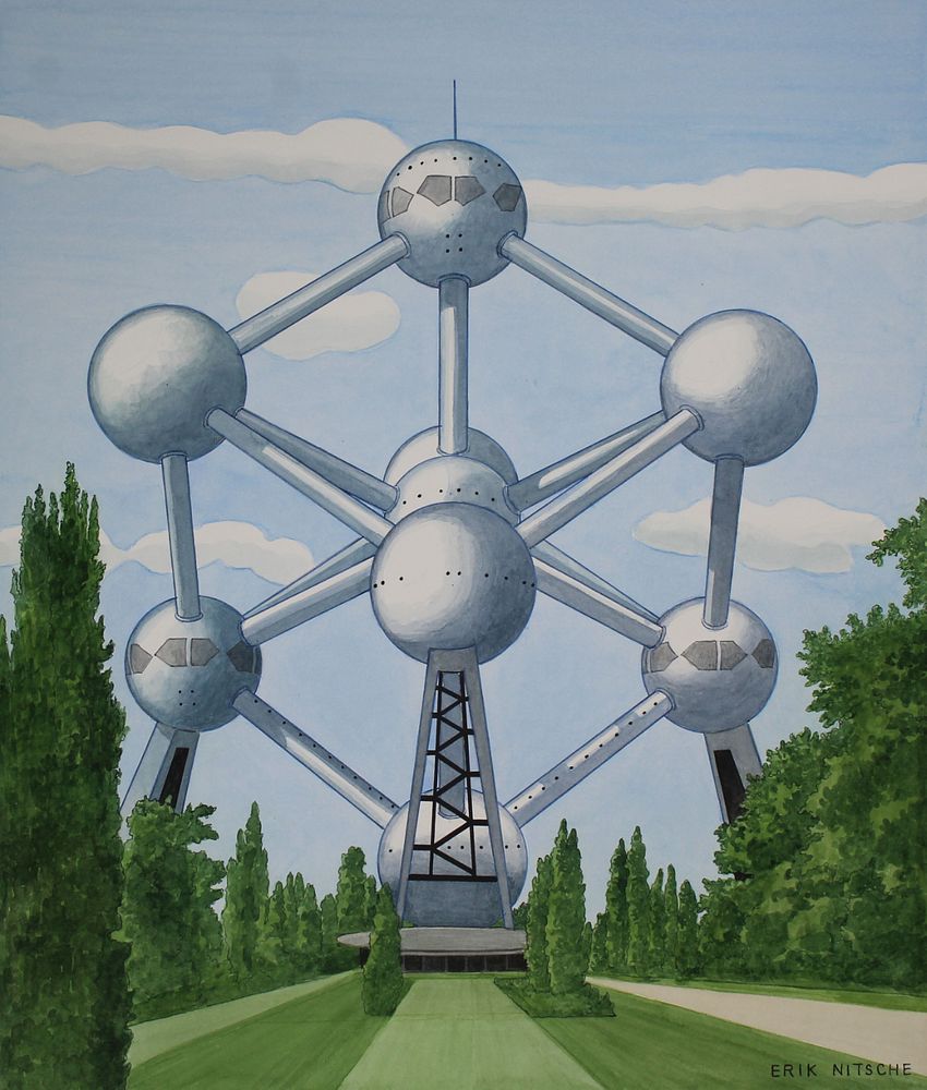 Appraisal: Erik Nitsche - The Atomium in Belgium W C Erik