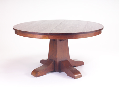 Appraisal: GUSTAV STICKLEY Pedestal dining table no with circular top and