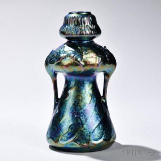 Appraisal: Art Nouveau Dragonfly Vase Art pottery th century Waisted body