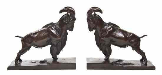 Appraisal: A Pair of American Bronze Animalier Figures Jehu each depicting