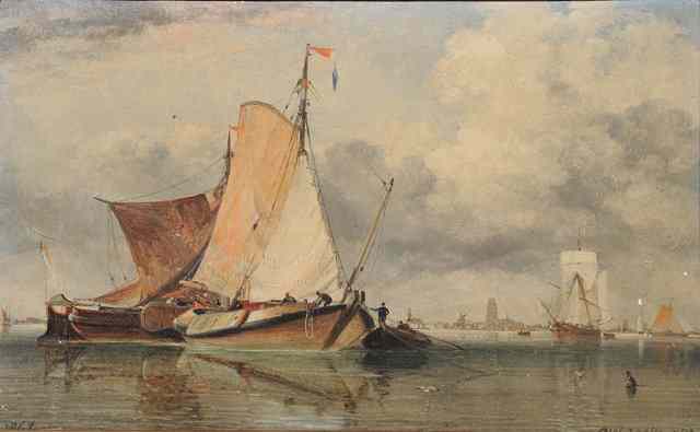 Appraisal: Edward William Cooke - Dutch fishing craft on the Y