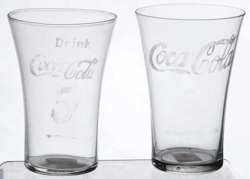 Appraisal: Lot of Coca-Cola -cent Soda Glasses Description Both are clean