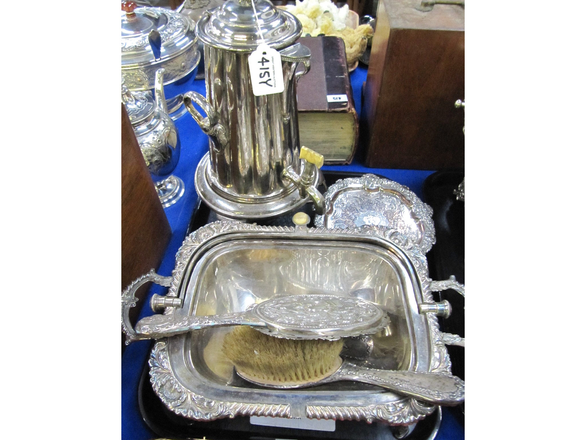 Appraisal: A tray lot of EP - Samovar card trays chafing