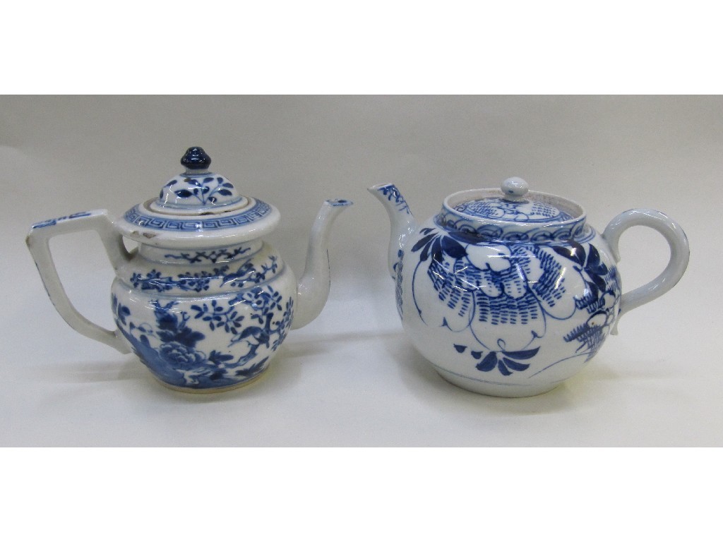 Appraisal: Two Chinese blue and white teapots