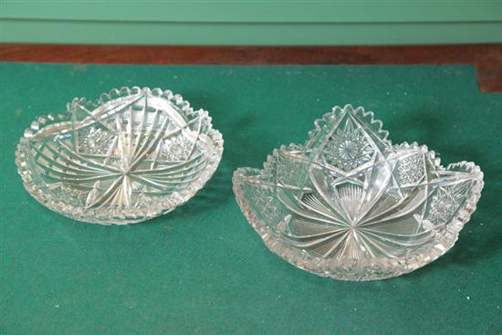 Appraisal: TWO CUT GLASS CANDY OR NUT DISHES Both signed ''Libbey''