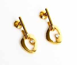 Appraisal: A pair of George Jensen ct gold diamond earrings total