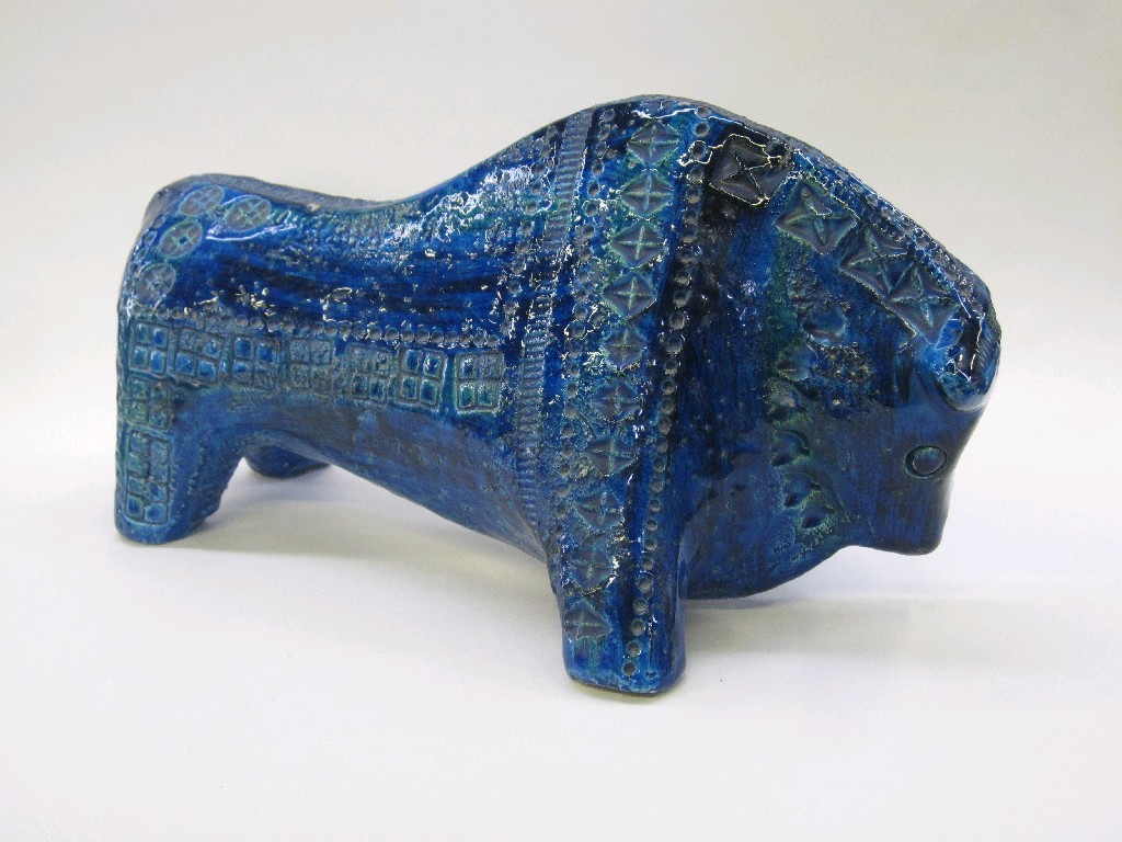 Appraisal: 's 's Bitossi pottery bull designed by Aldo Landi