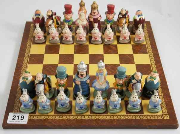 Appraisal: A resin Alice and Wonderland and Kings and Queens Chess