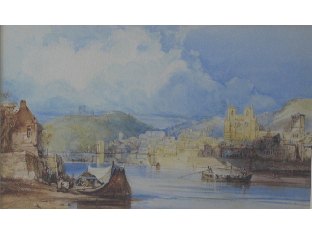 Appraisal: WILLIAM CALLOW On the Rhone monogrammed and titled watercolour x