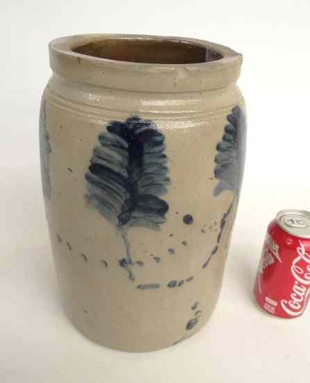 Appraisal: th c stoneware decorated crock '' Ht imperfections