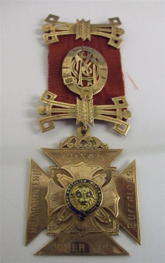 Appraisal: ct gold and enamelled medal for the 'Royal Antediluvian Order