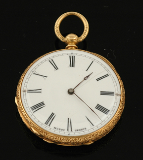 Appraisal: A Ladies gold and enamel pocketwatch Circa Cylinder movement round