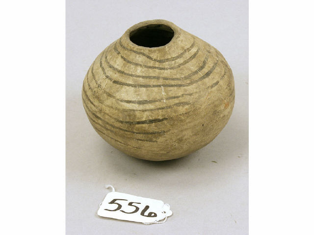 Appraisal: Excellent Casa Grande olla black on white with circular design