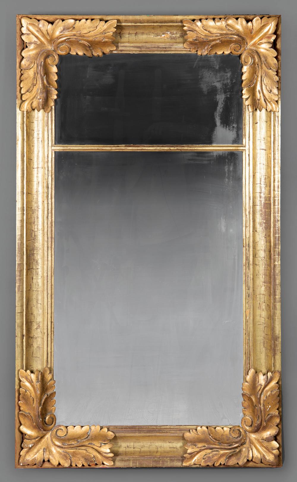 Appraisal: American Late Classical Carved and Gilded Pier Mirror c -