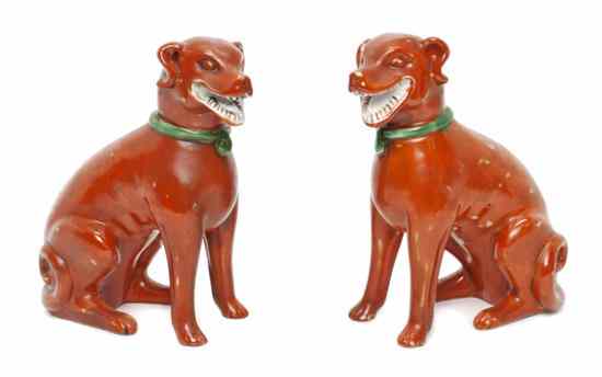 Appraisal: A Pair of Chinese Export Porcelain Hounds each having a