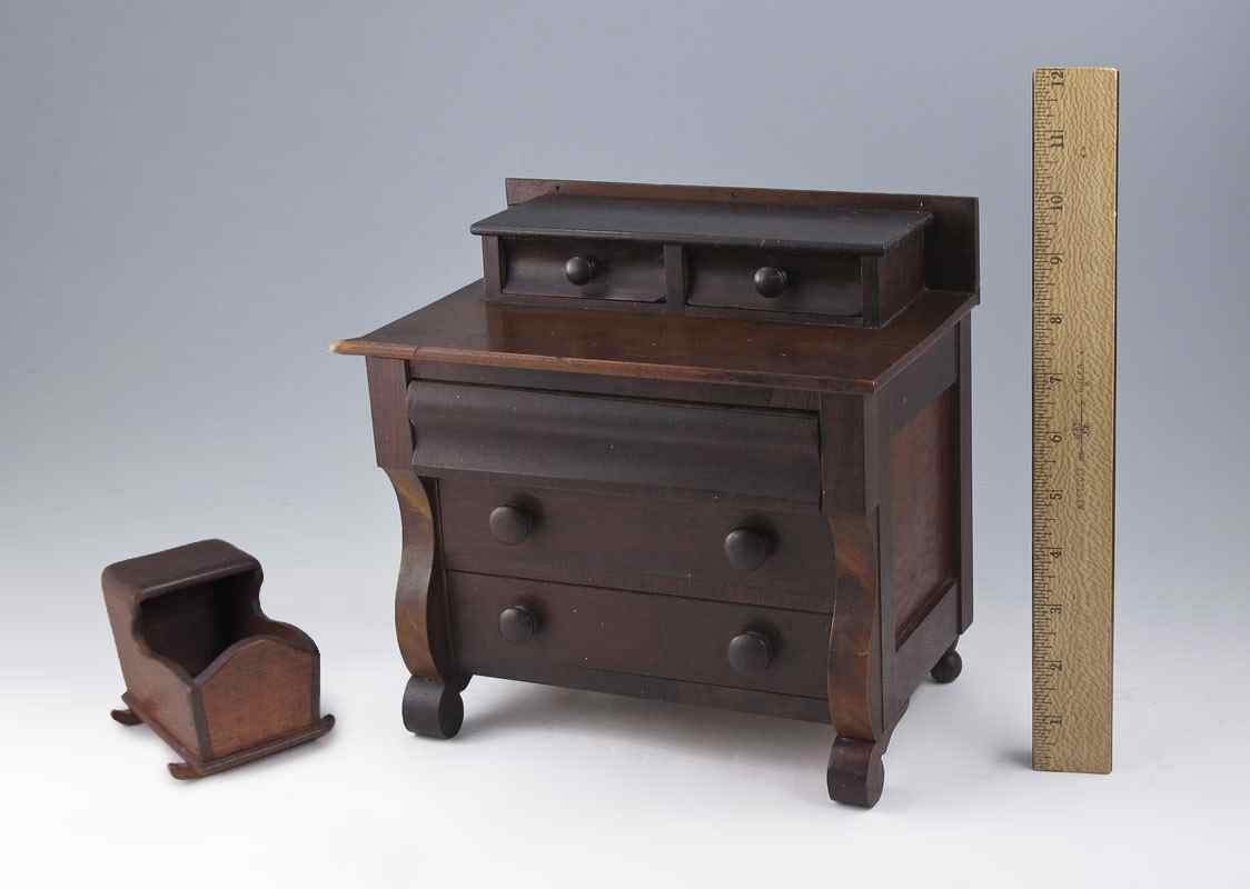 Appraisal: MINIATURE EMPIRE CHEST OF DRAWERS Just like the grown ups