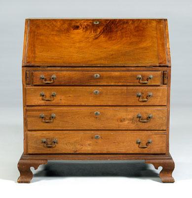 Appraisal: Pennsylvania Chippendale desk highly figured walnut poplar white cedar and