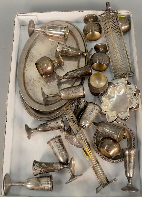 Appraisal: Sterling silver lot to include stem cups small tray etc