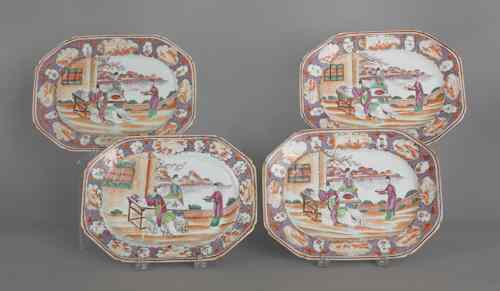 Appraisal: Set of four Chinese export porcelain rose mandarin platters th