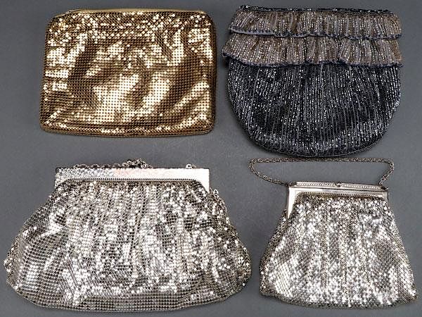 Appraisal: FOUR LADIES MESH AND BEADED BAGS MID TH C FOUR