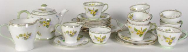 Appraisal: Shelley China Primrose Three Different Styles including Cambridge New Cambridge