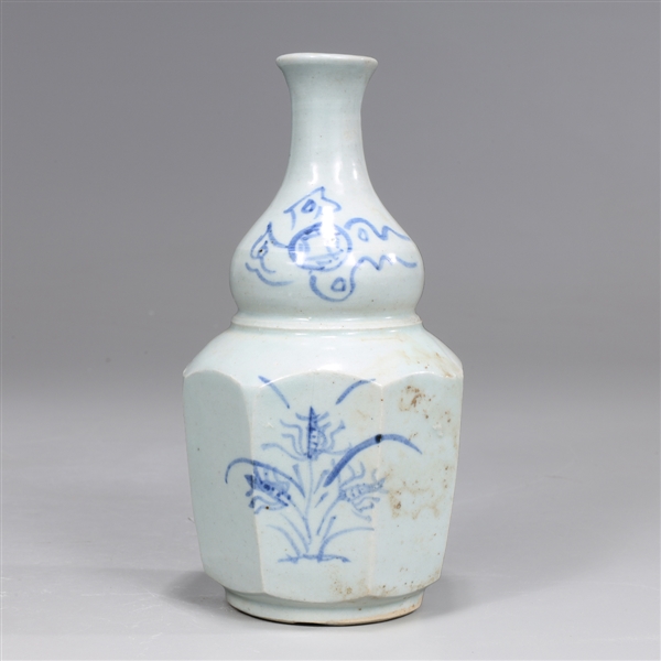 Appraisal: Korean blue and white porcelain vase of unusual form the