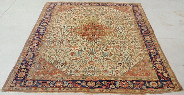 Appraisal: - Room size Mashhad oriental carpet c with a beige