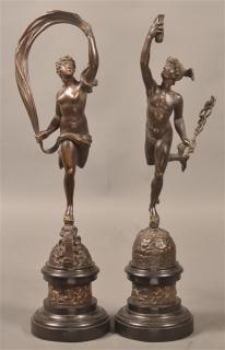 Appraisal: Bronze Sculptures of Mercury Venus th Century Bronze Sculptures of