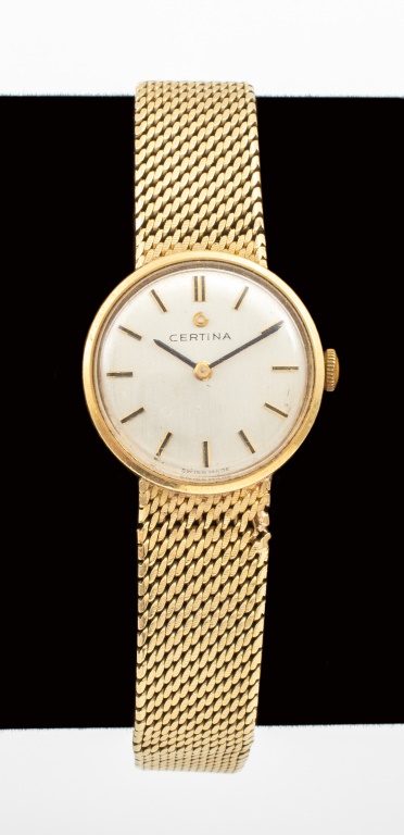 Appraisal: VINTAGE K GOLD CERTINA SWISS WATCH JEWELS Vintage K gold