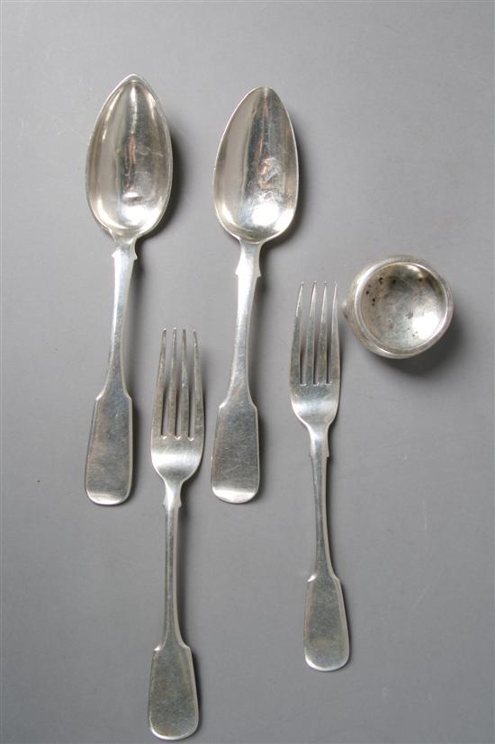 Appraisal: A Group of Russian Sterling Silver Table Articles Length of