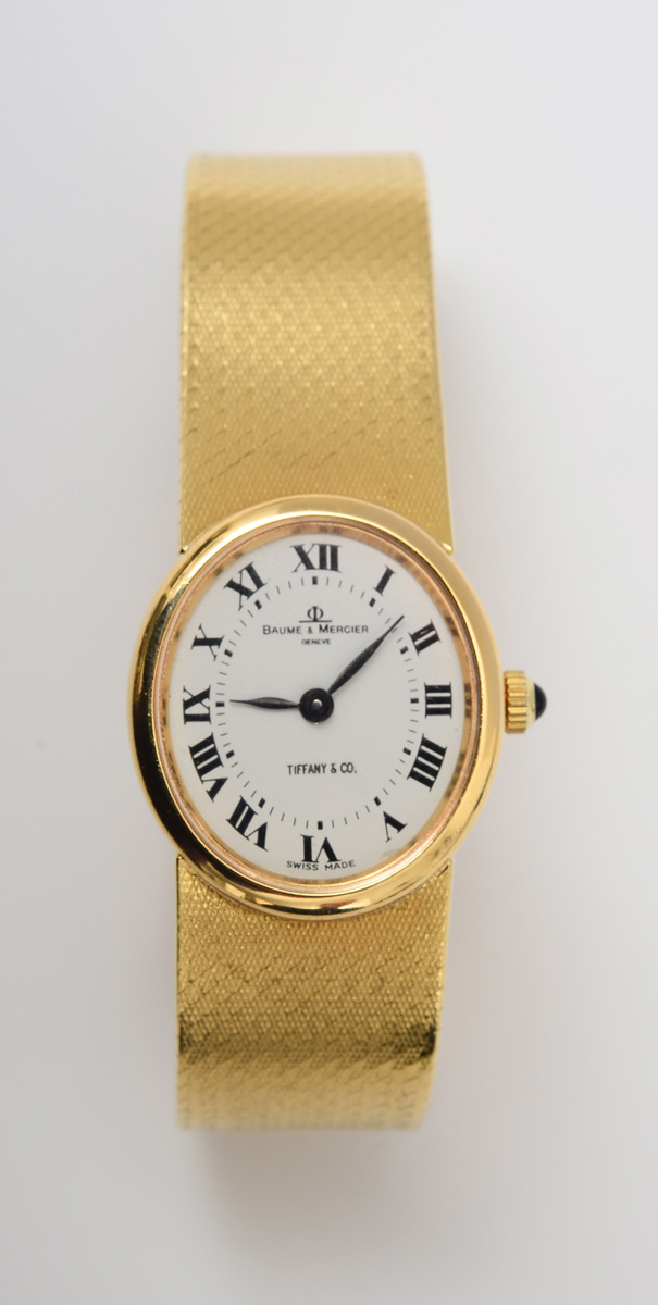 Appraisal: BAUME MERCIER FOR TIFFANY CO K GOLD LADIES WRISTWATCH Signed