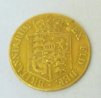 Appraisal: A GEORGE III SHIELD BACK GOLD HALF SOVEREIGN