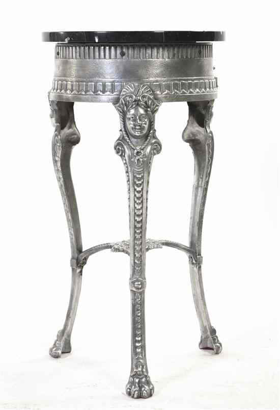 Appraisal: A Neoclassical Nickeled Bronze Occasional Table having a circular top