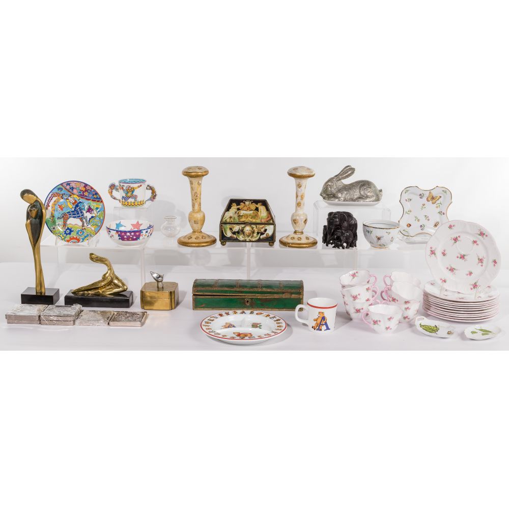 Appraisal: DECORATIVE OBJECT ASSORTMENT items including sets of Tiffany and Co