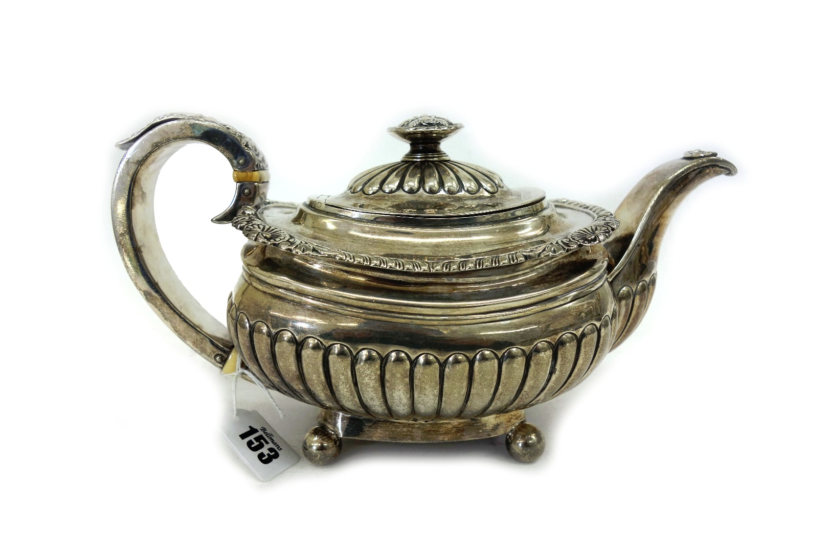 Appraisal: A George III silver teapot Alice George Burrows London rounded