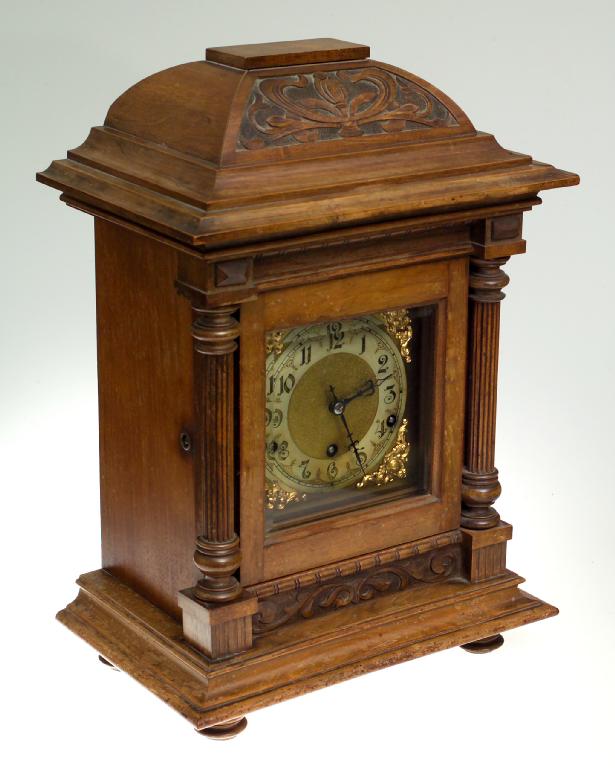 Appraisal: SUBSTANTIAL VICTORIAN MANTEL CLOCK the case with domed pediment above