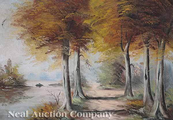 Appraisal: Marinus Hegl Dutch - Trees oil on canvas in x