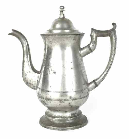 Appraisal: New York pewter coffee pot ca bearing the touch of