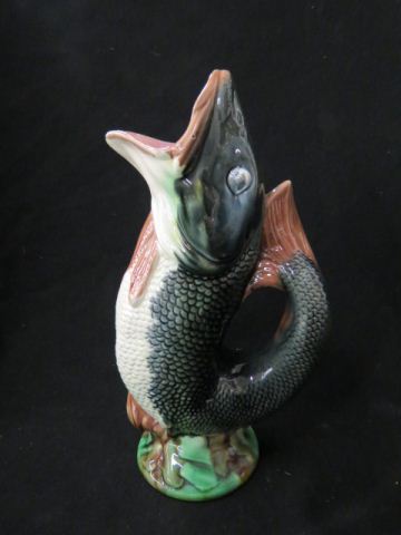 Appraisal: Majolica Pottery Figural Gurgling Fish Pitcher excellent