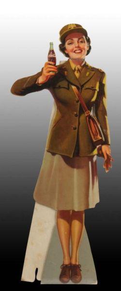 Appraisal: Coca-Cola Cardboard Die-Cut Army Girl Stand-Up Description Strong break at