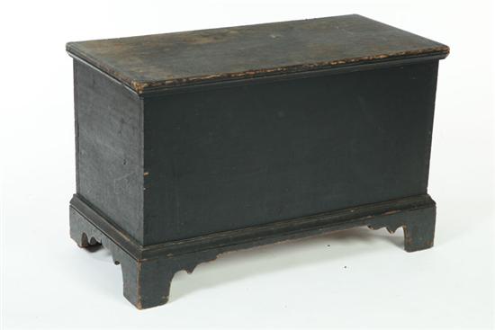 Appraisal: BLANKET CHEST American th century poplar Bracket feet dovetailed case