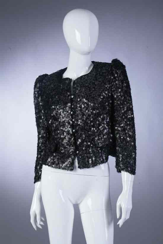 Appraisal: ROBERT RODRIGUEZ BLACK SEQUINED EVENING JACKET Size