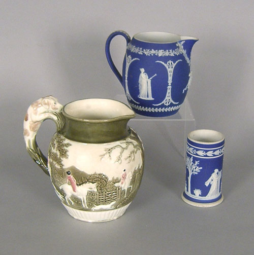 Appraisal: Wedgwood Jasperware pitcher and beaker h h together with a