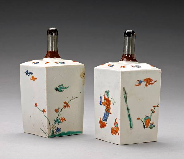 Appraisal: A pair of porcelain jars Arita ware Kakiemon type late