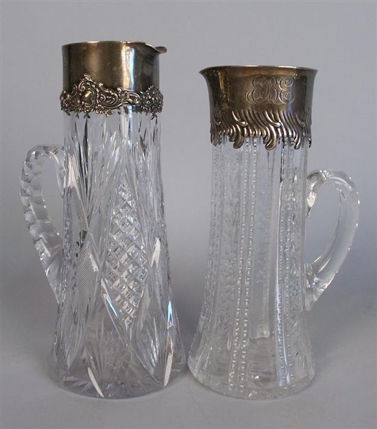 Appraisal: TWO AMERICAN SILVER AND CUT GLASS PITCHERS one Tiffany Co