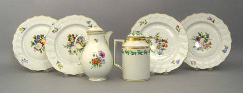 Appraisal: Four French Sampson plates dia together with two teapots h